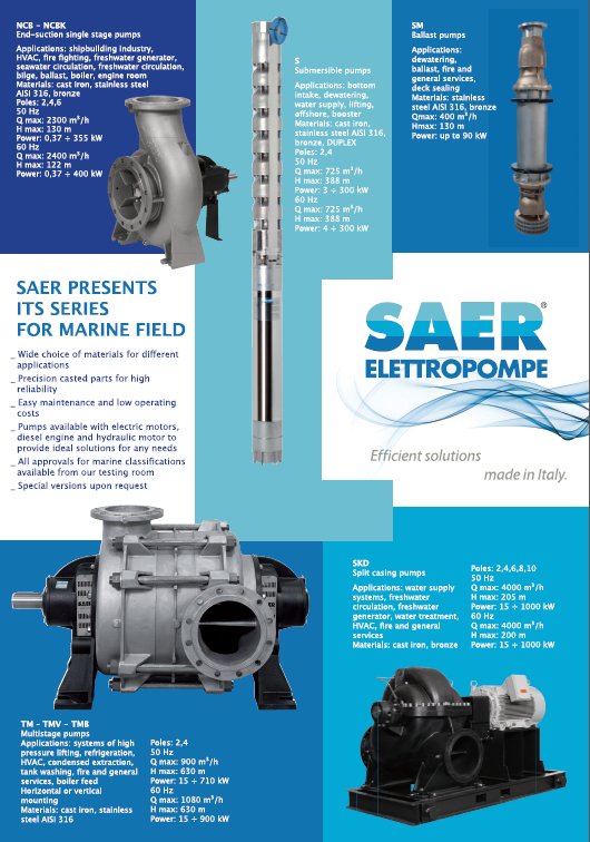SAER Pumps Poster Marine